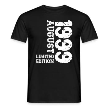1999 August Limited Edition 24. Geburtstag Outfit - Männer T-Shirt - Schwarz - Vorne - AI Model Male 178 light (178cm)