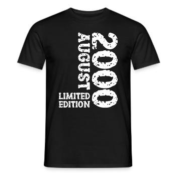 2000 Août Édition Limitée 23e Tenue d’anniversaire - T-shirt homme - noir - Devant - AI Model Male 178 light (178cm)