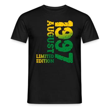 1997 August Limited Edition 26. Geburtstag Outfit - Männer T-Shirt - Schwarz - Vorne - AI Model Male 178 light (178cm)
