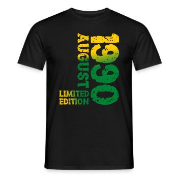 1990 Août Édition Limitée 33e Tenue d’anniversaire - T-shirt homme - noir - Devant - AI Model Male 178 light (178cm)