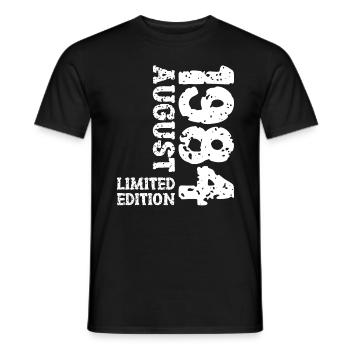 1984 Août Édition Limitée 39e Tenue d’anniversaire - T-shirt homme - noir - Devant - AI Model Male 178 light (178cm)