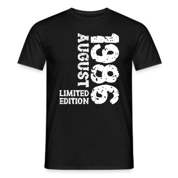 1986 August Limited Edition 37th Birthday Outfit - Men's T-Shirt - black - Front - AI Model Male 178 light (178cm)