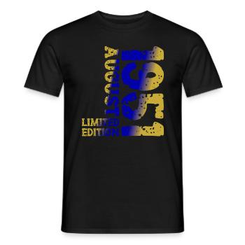 1951 August Limited Edition 72nd Birthday Outfit - Men's T-Shirt - black - Front - AI Model Male 178 light (178cm)