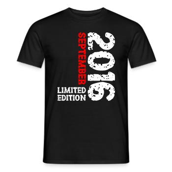 2016 September Limited Edition 7th Birthday Decoration - Men's T-Shirt - black - Front - AI Model Male 178 light (178cm)