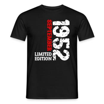 1952 Septembre Edition Limitée 71e anniversaire Déco - T-shirt homme - noir - Devant - AI Model Male 178 light (178cm)