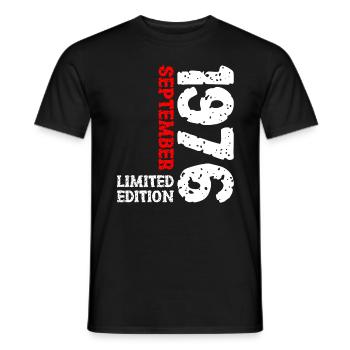 1976 September Limited Edition 47. Geburtstag Deko - Männer T-Shirt - Schwarz - Vorne - AI Model Male 178 light (178cm)