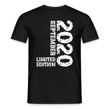 2020 Septembre Édition Limitée 3ème Décoration Anniversaire - T-shirt homme - noir - Devant - AI Model Male 178 light (178cm)