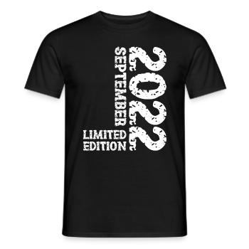 2022 September Limited Edition 1st Birthday Decoration - Men's T-Shirt - black - Front - AI Model Male 178 light (178cm)