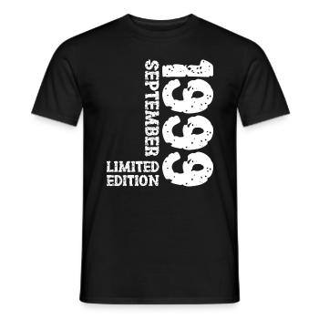 1999 September Limited Edition 24. Geburtstag Deko - Männer T-Shirt - Schwarz - Vorne - AI Model Male 178 light (178cm)