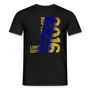 2016 September Limited Edition 7th Birthday Decoration - Men's T-Shirt - black - Front - AI Model Male 178 light (178cm)