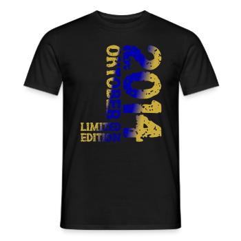 2014 Oktober Limited Edition 9. Geburtstag Deko - Männer T-Shirt - Schwarz - Vorne - AI Model Male 178 light (178cm)