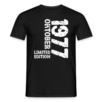 1977 Oktober Limited Edition 46. Geburtstag Deko - Männer T-Shirt - Schwarz - Vorne - AI Model Male 178 light (178cm)