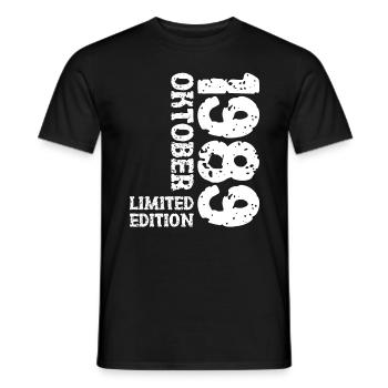 1989 Oktober Limited Edition 34. Geburtstag Deko - Männer T-Shirt - Schwarz - Vorne - AI Model Male 178 light (178cm)