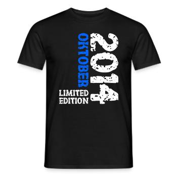 2014 Oktober Limited Edition 9. Geburtstag Deko - Männer T-Shirt - Schwarz - Vorne - AI Model Male 178 light (178cm)