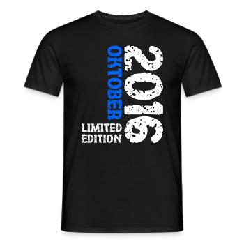 2016 Oktober Limited Edition 7. Geburtstag Deko - Männer T-Shirt - Schwarz - Vorne - AI Model Male 178 light (178cm)