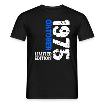 1975 Oktober Limited Edition 48. Geburtstag Deko - Männer T-Shirt - Schwarz - Vorne - AI Model Male 178 light (178cm)