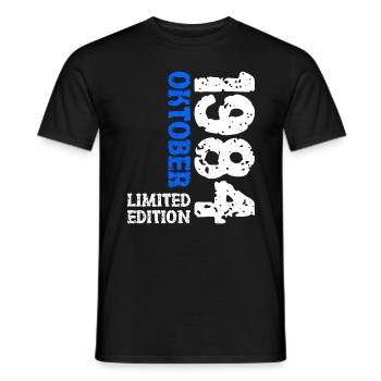 1984 Oktober Limited Edition 39. Geburtstag Deko - Männer T-Shirt - Schwarz - Vorne - AI Model Male 178 light (178cm)