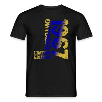 1967 Oktober Limited Edition 56. Geburtstag Deko - Männer T-Shirt - Schwarz - Vorne - AI Model Male 178 light (178cm)