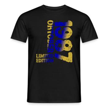 1987 Oktober Limited Edition 36. Geburtstag Deko - Männer T-Shirt - Schwarz - Vorne - AI Model Male 178 light (178cm)