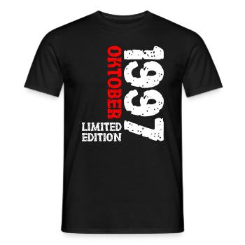 1997 Oktober Limited Edition 26. Geburtstag Deko - Männer T-Shirt - Schwarz - Vorne - AI Model Male 178 light (178cm)