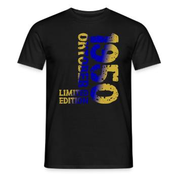 1950 Oktober Limited Edition 73. Geburtstag Deko - Männer T-Shirt - Schwarz - Vorne - AI Model Male 178 light (178cm)