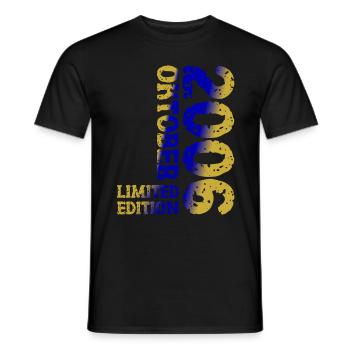 2006 October Limited Edition 17th Birthday Decoration - Men's T-Shirt - black - Front - AI Model Male 178 light (178cm)