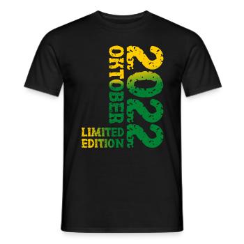 2022 October Limited Edition 1st Birthday Decoration - Men's T-Shirt - black - Front - AI Model Male 178 light (178cm)