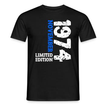 1974 November Limited Edition 49. Geburtstag Deko - Männer T-Shirt - Schwarz - Vorne - AI Model Male 178 light (178cm)