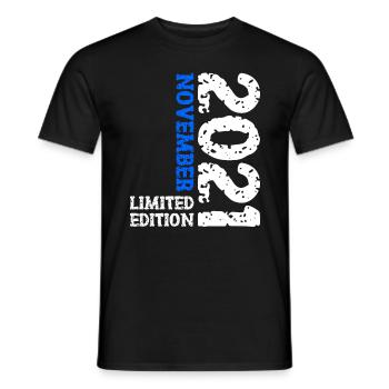 2021 November Limited Edition 2nd Birthday Decoration - Men's T-Shirt - black - Front - AI Model Male 178 light (178cm)
