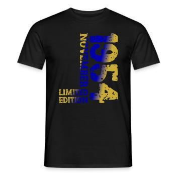 1954 November Limited Edition 69th Birthday Decoration - Men's T-Shirt - black - Front - AI Model Male 178 light (178cm)