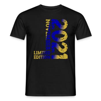2021 November Limited Edition 2nd Birthday Decoration - Men's T-Shirt - black - Front - AI Model Male 178 light (178cm)
