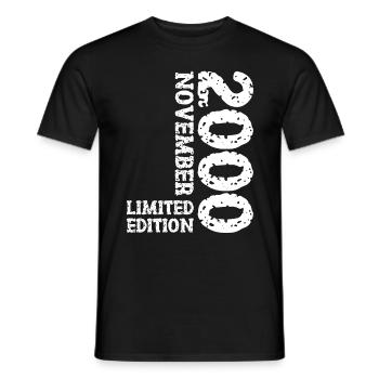 2000 novembre édition limitée 23e anniversaire décoration - T-shirt homme - noir - Devant - AI Model Male 178 light (178cm)