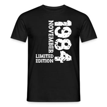 1984 novembre édition limitée 39e anniversaire décoration - T-shirt homme - noir - Devant - AI Model Male 178 light (178cm)