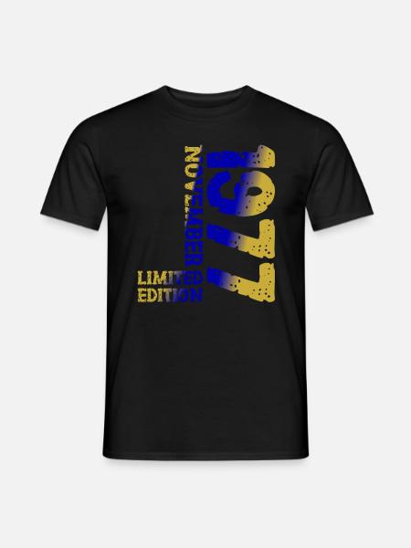 1977 November Limited Edition 46. Geburtstag Deko - Männer T-Shirt - Schwarz