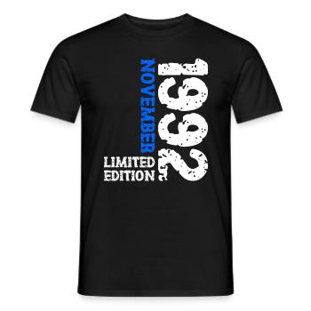 1992 November Limited Edition 31. Geburtstag Deko - Männer T-Shirt - Schwarz - Vorne - AI Model Male 178 light (178cm)