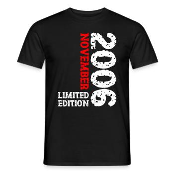 2006 November Limited Edition 17th Birthday Decoration - Men's T-Shirt - black - Front - AI Model Male 178 light (178cm)