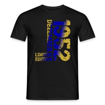 1952 décembre Limited Edition 71e anniversaire décoration - T-shirt homme - noir - Devant - AI Model Male 178 light (178cm)