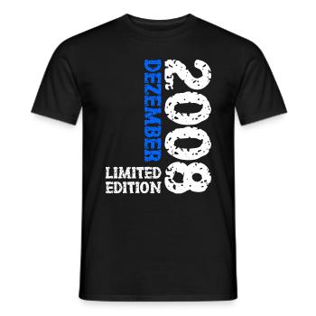 2008 Décembre Édition Limitée 15e Anniversaire Décoration - T-shirt homme - noir - Devant - AI Model Male 178 light (178cm)