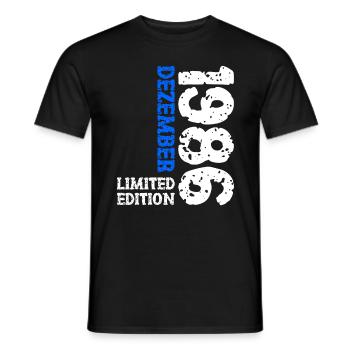 1986 Dezember Limited Edition 37. Geburtstag Deko - Männer T-Shirt - Schwarz - Vorne - AI Model Male 178 light (178cm)