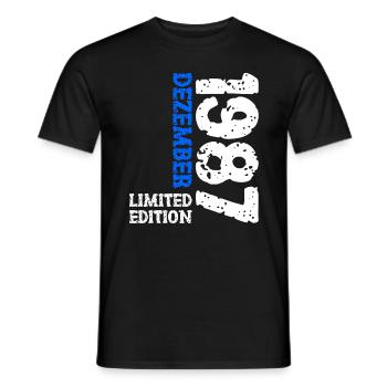 1987 Dezember Limited Edition 36. Geburtstag Deko - Männer T-Shirt - Schwarz - Vorne - AI Model Male 178 light (178cm)