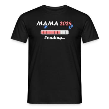 Mama 2024 Loading Schwangerschaft Bekanntgabe Baby - Männer T-Shirt - Schwarz - Vorne - AI Model Male 178 light (178cm)