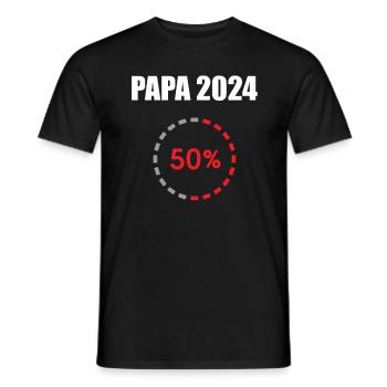 Papa 2024 Loading Vaterschaft Vater Werden Dad - Männer T-Shirt - Schwarz - Vorne - AI Model Male 178 light (178cm)