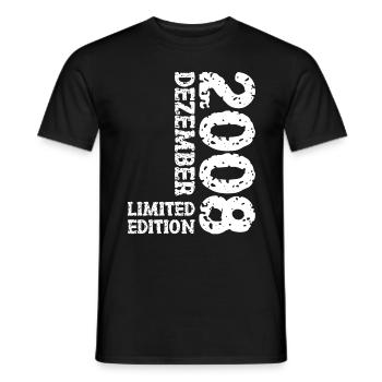 2008 Décembre Édition Limitée 15e Anniversaire Décoration - T-shirt homme - noir - Devant - AI Model Male 178 light (178cm)