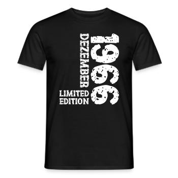 1966 décembre Limited Edition 57e anniversaire décoration - T-shirt homme - noir - Devant - AI Model Male 178 light (178cm)
