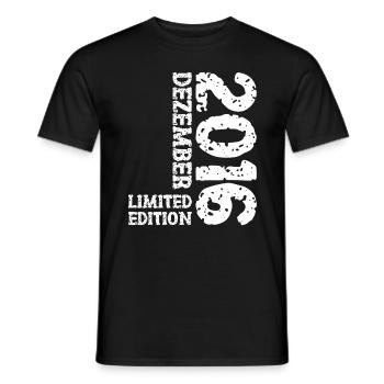 2016 December Limited Edition 7th Birthday Decoration - Men's T-Shirt - black - Front - AI Model Male 178 light (178cm)