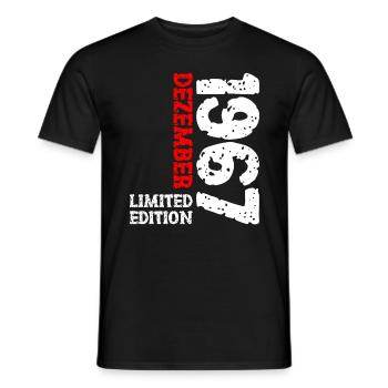 1967 décembre Limited Edition 56e anniversaire décoration - T-shirt homme - noir - Devant - AI Model Male 178 light (178cm)