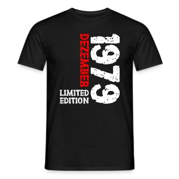 1979 Dezember Limited Edition 44. Geburtstag Deko - Männer T-Shirt - Schwarz - Vorne - AI Model Male 178 light (178cm)
