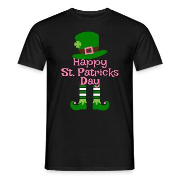Accessoires de la Saint-Patrick, décoration de Shamrock d'irlande - T-shirt homme - noir - Devant - AI Model Male 178 light (178cm)