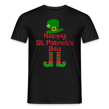 Accessoires de la Saint-Patrick Irlande Shamrock décoration - T-shirt homme - noir - Devant - AI Model Male 178 light (178cm)