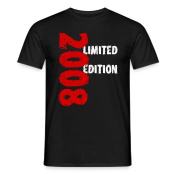 2008 Édition Limitée Anniversaire Cadeau Femme Mari - T-shirt homme - noir - Devant - AI Model Male 178 light (178cm)